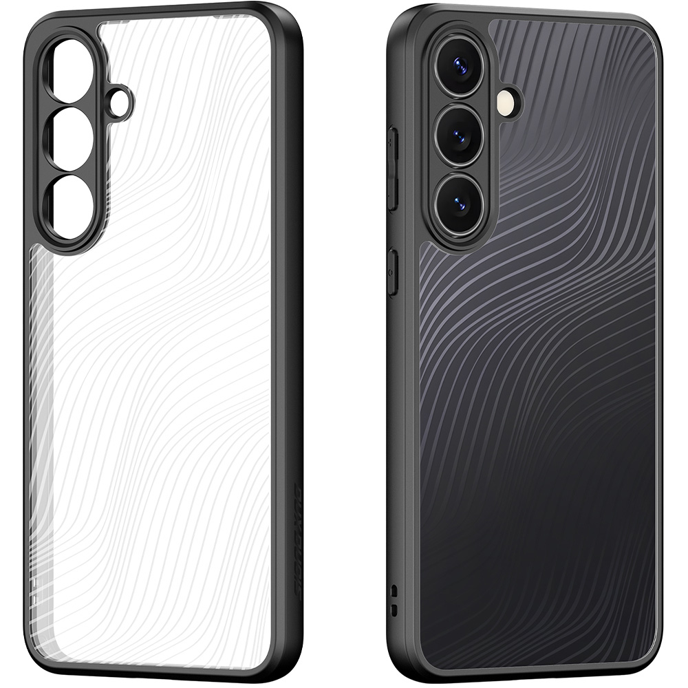 Etui Dux Ducis AIMO do Galaxy S25 FE, przezroczyste z czarną ramką